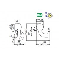 C形ブラケットL止(右)35mm径 AGアンティークゴールド 1個価格 ※メーカー取寄品の2枚目