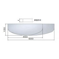 ガラス棚板D形 600mm 透明 1枚価格 ※メーカー取寄品の2枚目