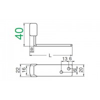 ステン チェンジ戸当りB形40 サイズ120mm ソフトミラー 1個価格 ※メーカー取寄品の2枚目