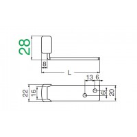 ステン チェンジ戸当りB形28 サイズ120mm ソフトミラー 1個価格 ※メーカー取寄品の2枚目