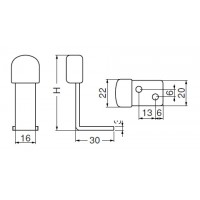 ステン チェンジ戸当りH形 90mm ソフトミラー 1個価格 ※メーカー取寄品の2枚目