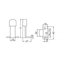 ステン チェンジ戸当りT形 120mm ソフトミラー 1個価格 ※メーカー取寄品の2枚目