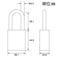 南京錠(キーロック) キーロック-C 89×38×21mm OSHA対応 取寄品の2枚目