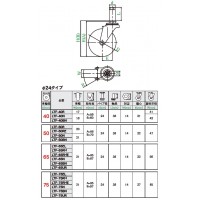 LTF型 自在車 差込式 40mm パイプ径24 ゴム ※受注生産品の2枚目