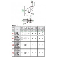 LTF型 自在車 差込式 40mm パイプ径16 黒ナイロン ※受注生産品の2枚目