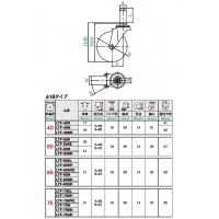 LTF型 自在車 差込式 65mm パイプ径18 ナイロン ※受注生産品の2枚目