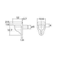 棚ダボ 5径穴用 5×8mm 平受 クリアー(1箱・10個価格)の2枚目