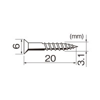 NEW HIKARI ステンレス木ネジ 生地 3.1x20mm 1箱200本入 取寄品の2枚目