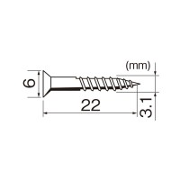 NEW HIKARI ステンレス棚柱用ビス 白頭 3.1x22mm 1袋50本入 取寄品の2枚目