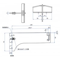 FOブラケット32(挿入式中間用)呼名150 クローム ※受注生産品 A-389Sの3枚目