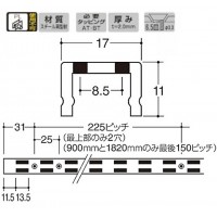 チャンネルサポート 900mm APゴールド AWF-5の2枚目