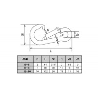 スナップフック B型 SUS316 61mm 1個価格 ※取寄品の2枚目