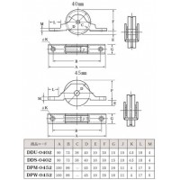 Uステンレール用戸車 鉄枠ジェラコン車(40mm)(1個価格)の2枚目