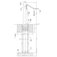 車止めポール 上下式 鎖内蔵型2m 直径114.3mm メーカー直送の2枚目