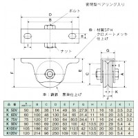 フジキング重量戸車50-V型(枠付) 1個価格 ※取寄品の2枚目