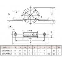 LP戸車プラス ステンレス枠(30mm・平型)(1個価格)の2枚目