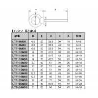 つば付ロングアイボルト 鍛造製 ミリネジ 長さ違い M8×30mm 1個価格 ※取寄品の2枚目