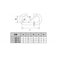 O型フック(SUS316) 6mm 1個価格 ※取寄品の2枚目