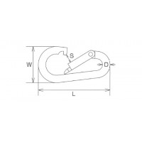 ステンレス金具 ナス型カラビナ(環なし)1個価格の2枚目