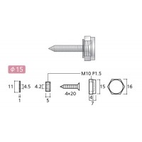 サインボード CFRセット 六角フラットタイプ クローム 取寄品の2枚目