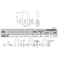 ステンレス　SBMシャックル 線径(D)16mm 長さ(L)60mm 取寄品の2枚目