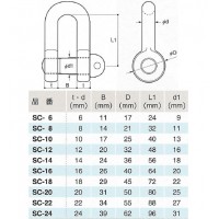 JIS規格シャックル(SC型) ピン径19mmの2枚目