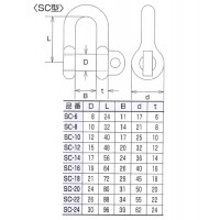 ステンレス金具 JIS型シャックル(SC型)20個価格の2枚目