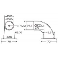 壁付エンドR 径35mm ブロンズ メーカー直送の2枚目