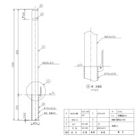 車止めポストタイプ 差込式 フタ付き 直径60.5mm 高さ850mm メーカー直送の2枚目