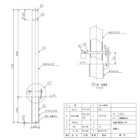 車止めポストタイプ 差込式 フタ付き 直径60.5mm 高さ850mm メーカー直送の2枚目