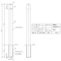 車止めポール ポストタイプ 差込式 直径76.3mm 高さ850mm メーカー直送の2枚目