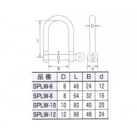 ステンレス金具 ロングワイドシャックル 10個価格の2枚目