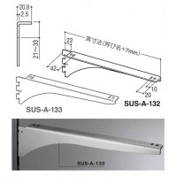 ステンレスフォールドブラケット 呼名250 ステンレスヘアーライン SUS-A-132の3枚目