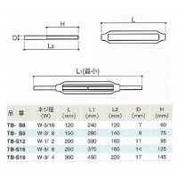 ターンバックル(ストレート) ネジ径W-5/8 - 大工道具・金物の専門通販