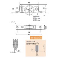 調整戸車14型 ベアリング入LPプラス車 ステンレス枠(33mm・V型)(1箱・10個)の2枚目