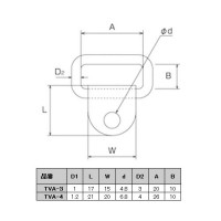 ステンレス金具 グランドフック TVA 1個価格 ※取寄品の2枚目