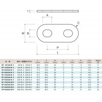 一般鋼管Ｕボルト用プレート 全長102ｍｍ 取寄品の2枚目