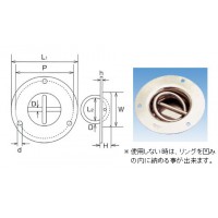 ステンレス金具 埋込みリングフック 1個価格の2枚目