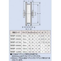 ロタ・重量戸車 車のみ(シャフト・E止め輪付)(105mm・H型)(1個価格)の2枚目