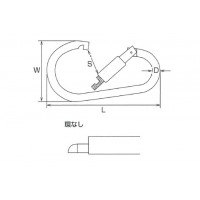 ステンレス金具 カラビナジャンボ(環なし)1個価格の2枚目