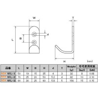 ステンレス シートフックL型 長さ(L)50mm 幅(W)19mm 取寄品の2枚目