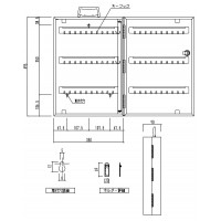 キーボックス 495×350×90(ホルダー数100個) ※メーカー直送品の2枚目