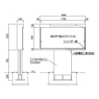 ステンレス屋外掲示板(1本脚型)LED照明付 レザーグリーン 受注生産品 メーカー直送品 代引不可の2枚目