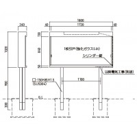 ステンレス屋外掲示板(2本脚型)LED照明付 レザーグリーン 受注生産品 メーカー直送品 代引不可の2枚目