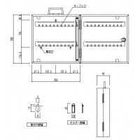 キーボックス 350×350×90(ホルダー数60個) ※メーカー直送品の2枚目