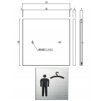 サイン(平付型)女マーク 赤 150×150×8 ※受注生産 メーカー直送品の2枚目