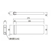 一般室名札(R付・突出型)無地 80×250×18 ※メーカー直送品の2枚目