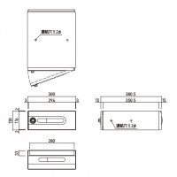 郵便受箱(ダイヤル錠付)前入後出型 120×300×380.5 ※メーカー直送品の2枚目