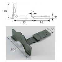 NF-Z平葺ステン足付 200mm 亜鉛・モスグリーン(1個価格) ※取寄品の2枚目