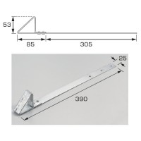 瓦用三角アングル止 390mm 鉄・ドブメッキ(1個価格) ※取寄品の2枚目